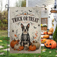 Vintage Halloween French Bulldog Dog Garden & House Flag, Trick Or Treat Yard Flag, Spooky Season Gift For Dog Lover