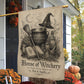 Vintage Halloween Witch Cauldron Garden & House Flag, House Of Witchery Yard Flag Spooky Season Gift For Witch Lover