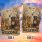 Vintage Halloween Labrador Dog Garden & House Flag, Welcome Yard Flag, Spooky Season Gift For Dog Lover