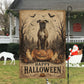 Vintage Halloween Pitbull Dog Garden & House Flag, Happy Halloween Yard Flag, Spooky Season Gift For Dog Lover