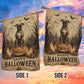 Vintage Halloween Pitbull Dog Garden & House Flag, Happy Halloween Yard Flag, Spooky Season Gift For Dog Lover