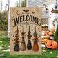 Halloween Witch Broom Garden & House Flag, Welcome Yard Flag Spooky Season Gift For Witch Lover