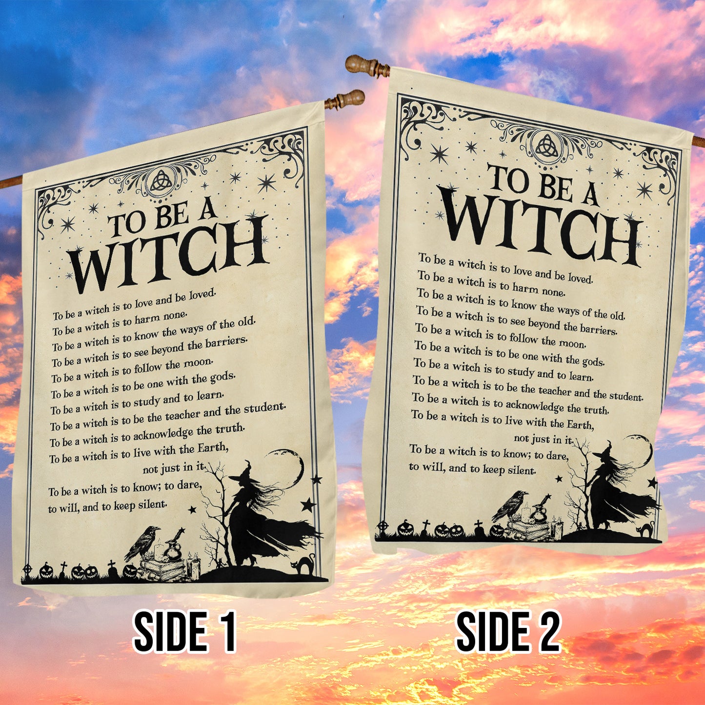 Halloween Witch Quote Garden & House Flag, To Be A Witch Yard Flag Spooky Season Gift For Witch Lover