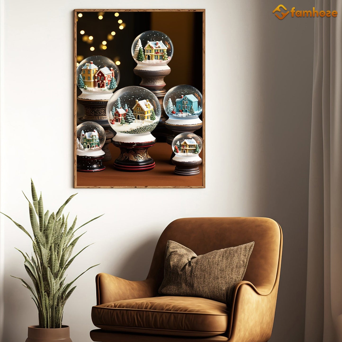 Enchanted Winter Wonders A Collection of Christmas Snow Globes Christmas Canvas Painting, Xmas Wall Art Decor - Christmas Poster Gift