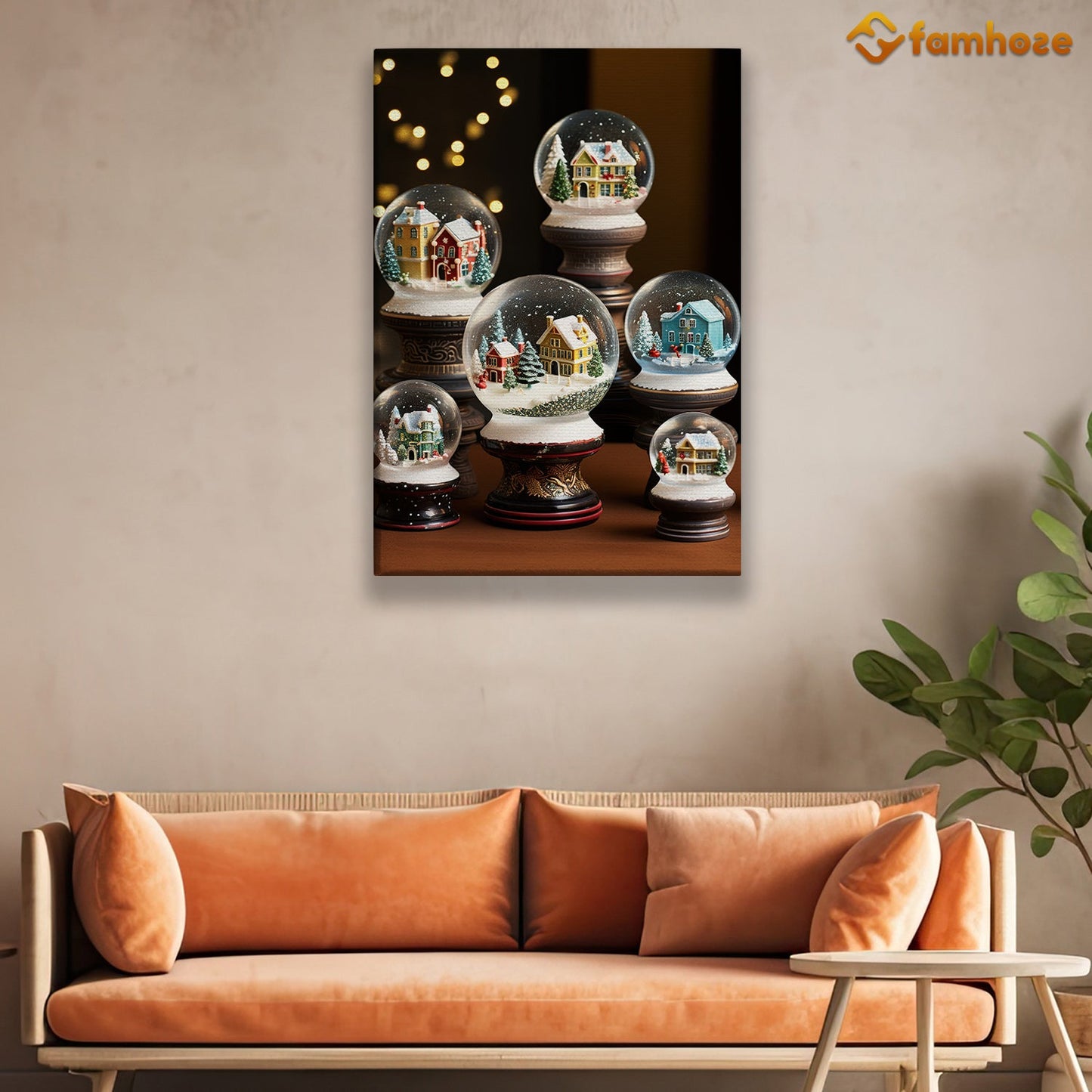 Enchanted Winter Wonders A Collection of Christmas Snow Globes Christmas Canvas Painting, Xmas Wall Art Decor - Christmas Poster Gift
