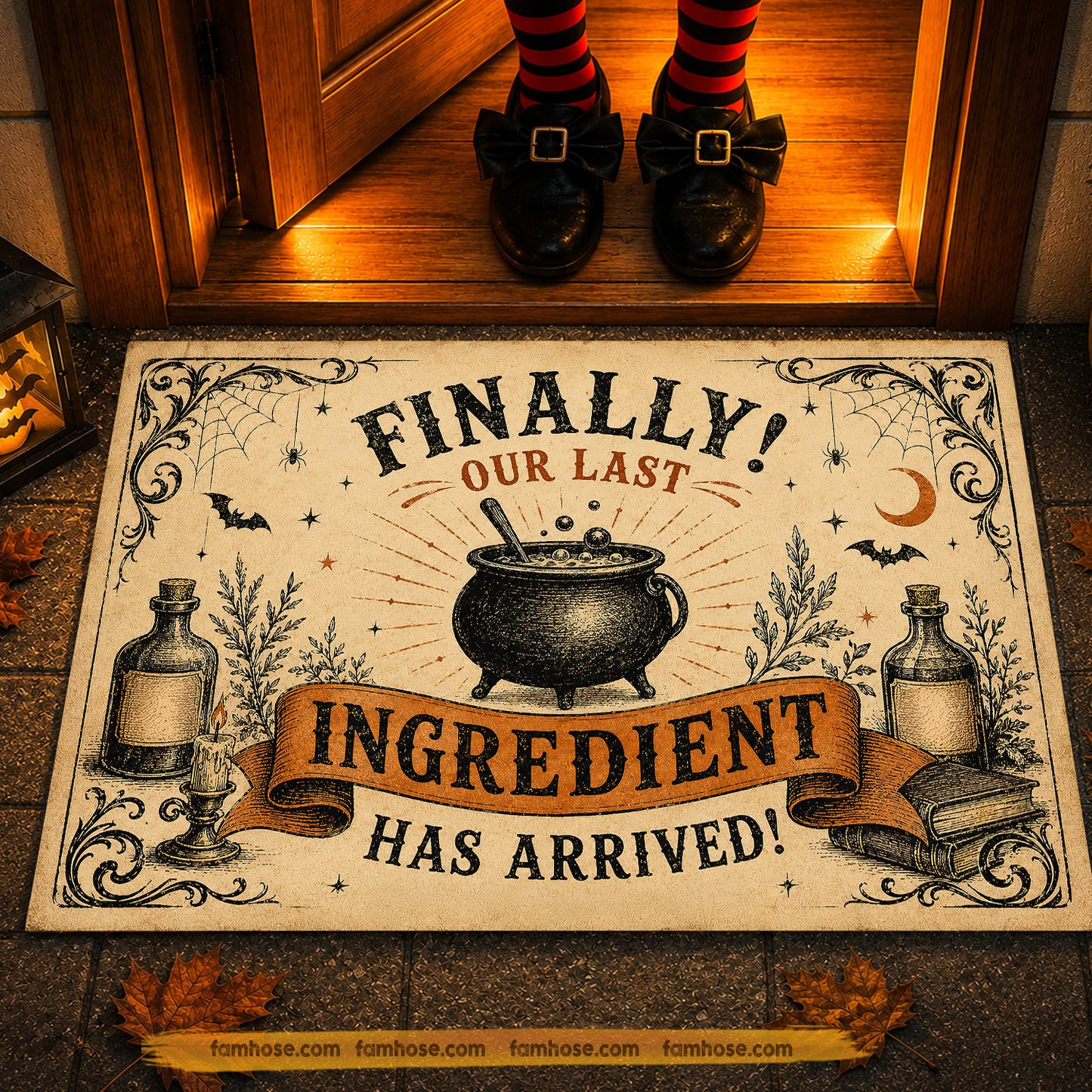 Funny Halloween Witch's Cauldron Doormat, Our Last Ingredient Has Arrived Doormat For Home Decor Housewarming Spooky Season Gift For Witch Lover