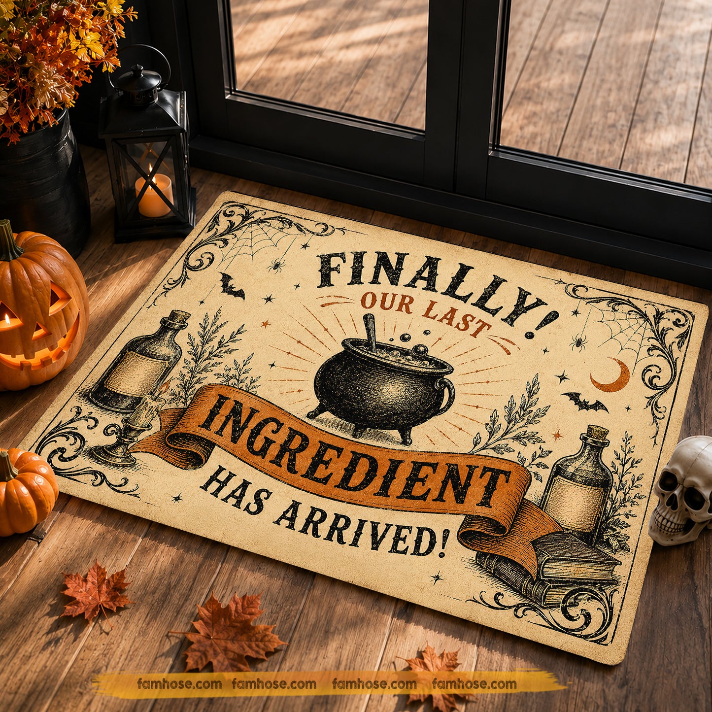 Funny Halloween Witch's Cauldron Doormat, Our Last Ingredient Has Arrived Doormat For Home Decor Housewarming Spooky Season Gift For Witch Lover