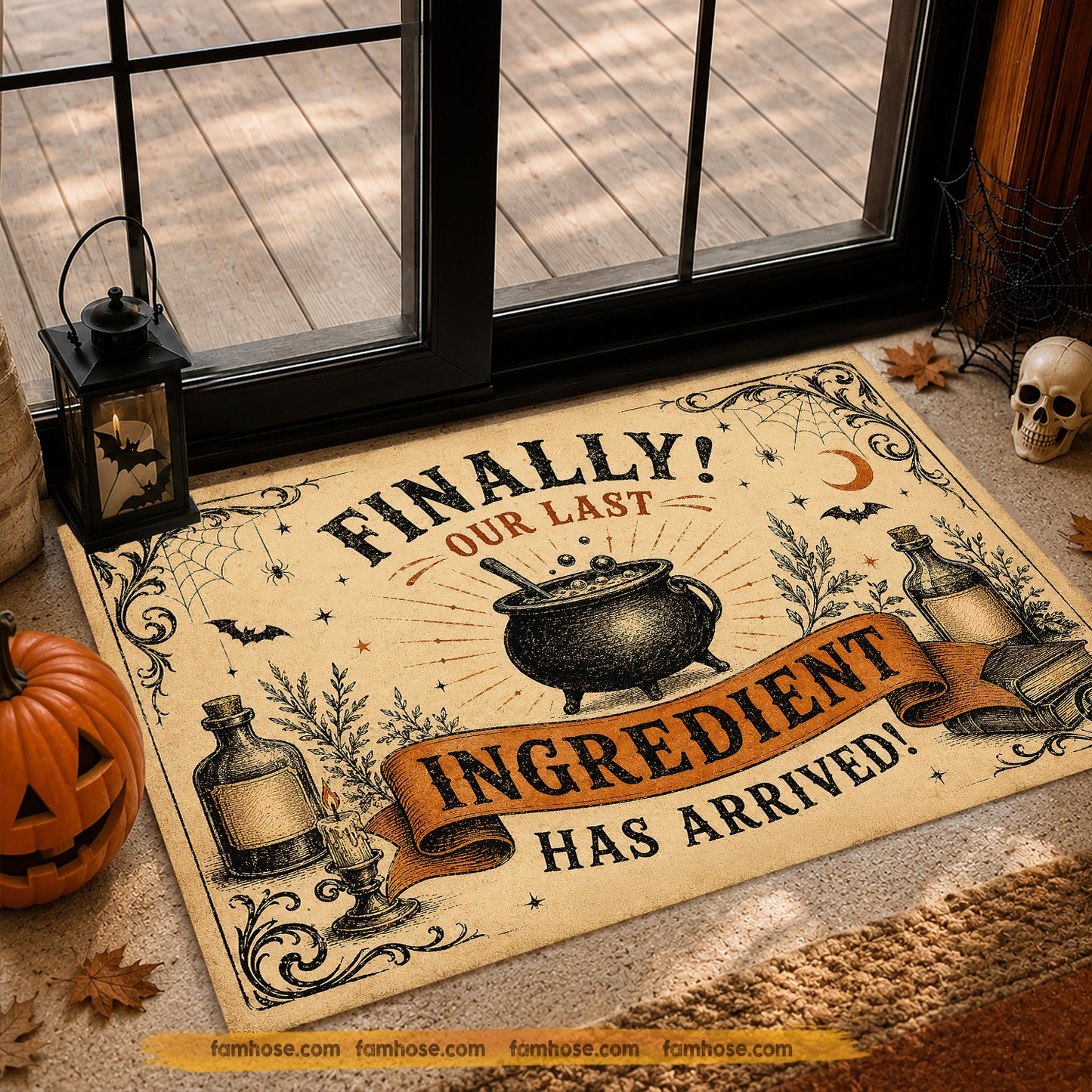 Funny Halloween Witch's Cauldron Doormat, Our Last Ingredient Has Arrived Doormat For Home Decor Housewarming Spooky Season Gift For Witch Lover