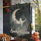 Vintage Halloween Spooky Season Ghost Garden & House Flag, Crescent Moon Yard Flag Gift For Ghost Lover