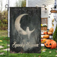 Vintage Halloween Spooky Season Ghost Garden & House Flag, Crescent Moon Yard Flag Gift For Ghost Lover