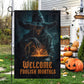 Halloween Scary Witch Garden & House Flag, Welcome Foolish Mortals Yard Flag Spooky Season Gift For Witch Lover