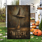 Halloween Witch Hat Garden & House Flag, The Witch Is In Yard Flag Spooky Season Gift For Witch Lover