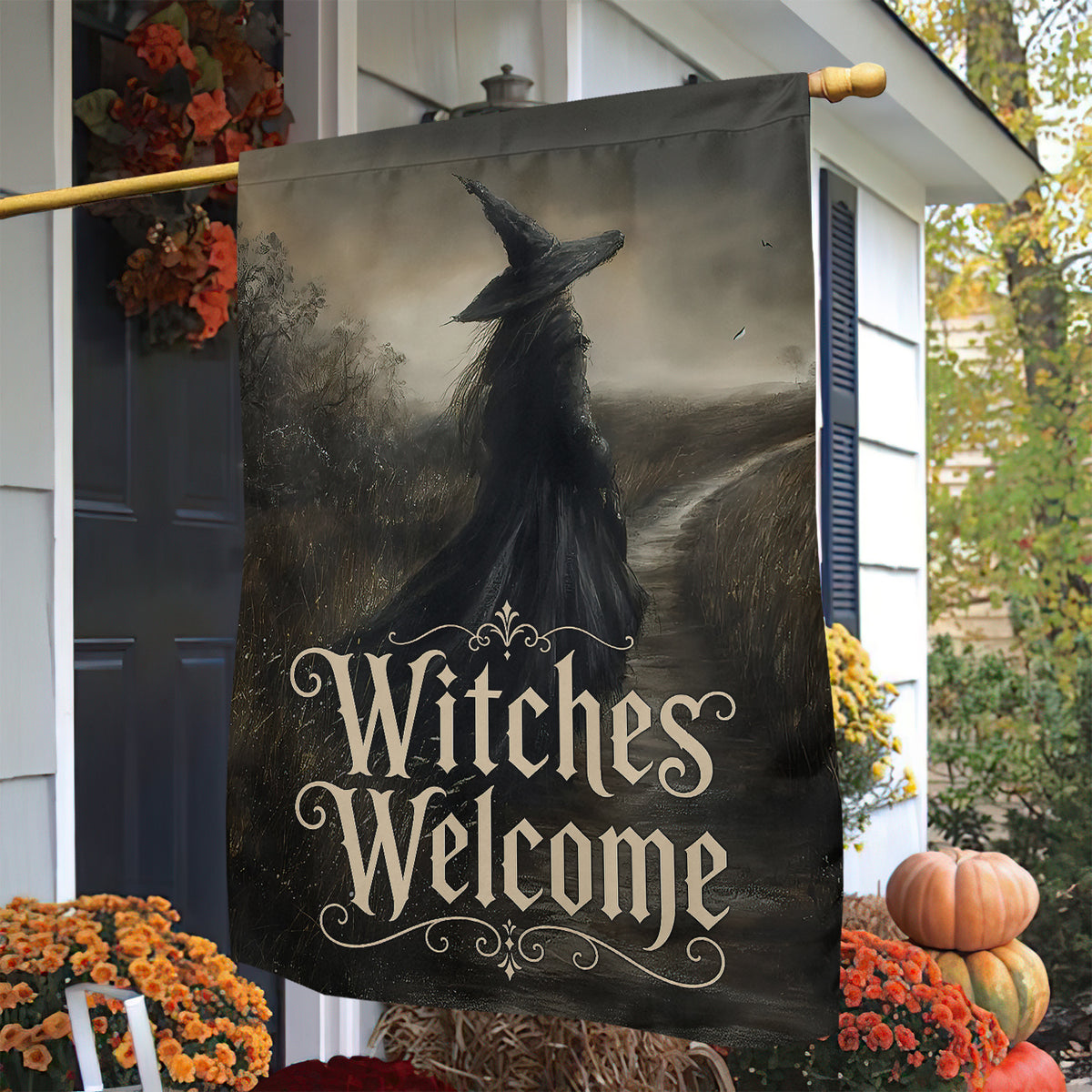 Halloween Witch Garden & House Flag, Witches Welcome Yard Flag Spooky Season Gift For Witch Lover