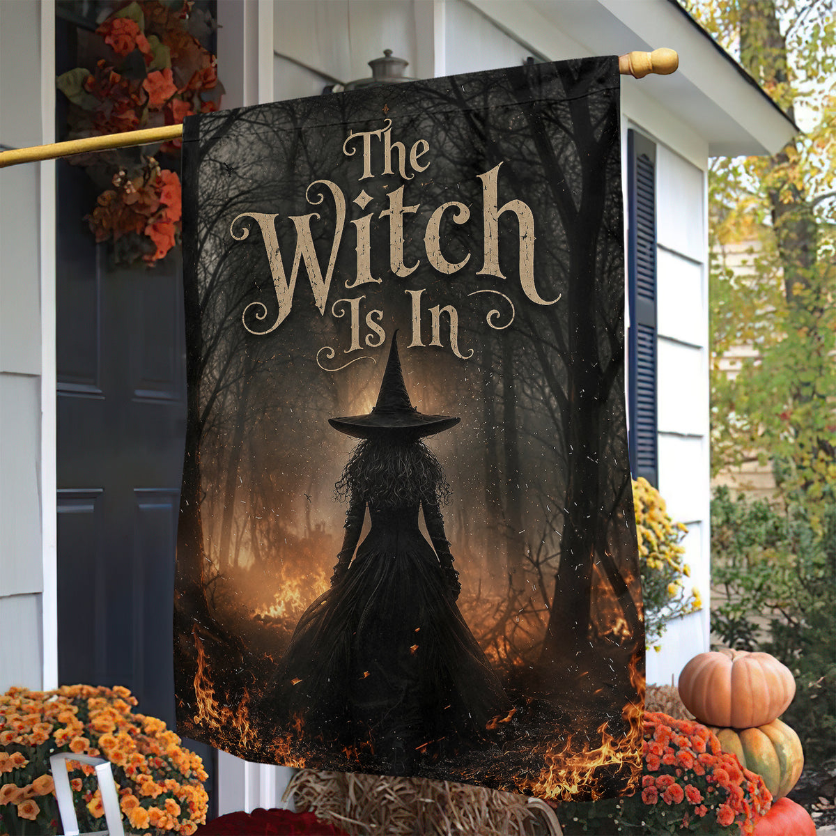 Halloween Witch Garden & House Flag, The Witch Is In Yard Flag Spooky Season Gift For Witch Lover