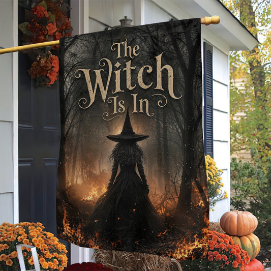 Halloween Witch Garden & House Flag, The Witch Is In Yard Flag Spooky Season Gift For Witch Lover