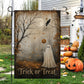 Vintage Halloween Ghost And Pumpkin Garden & House Flag, Trick Or Treat Yard Flag, Spooky Season Gift For Ghost Lover
