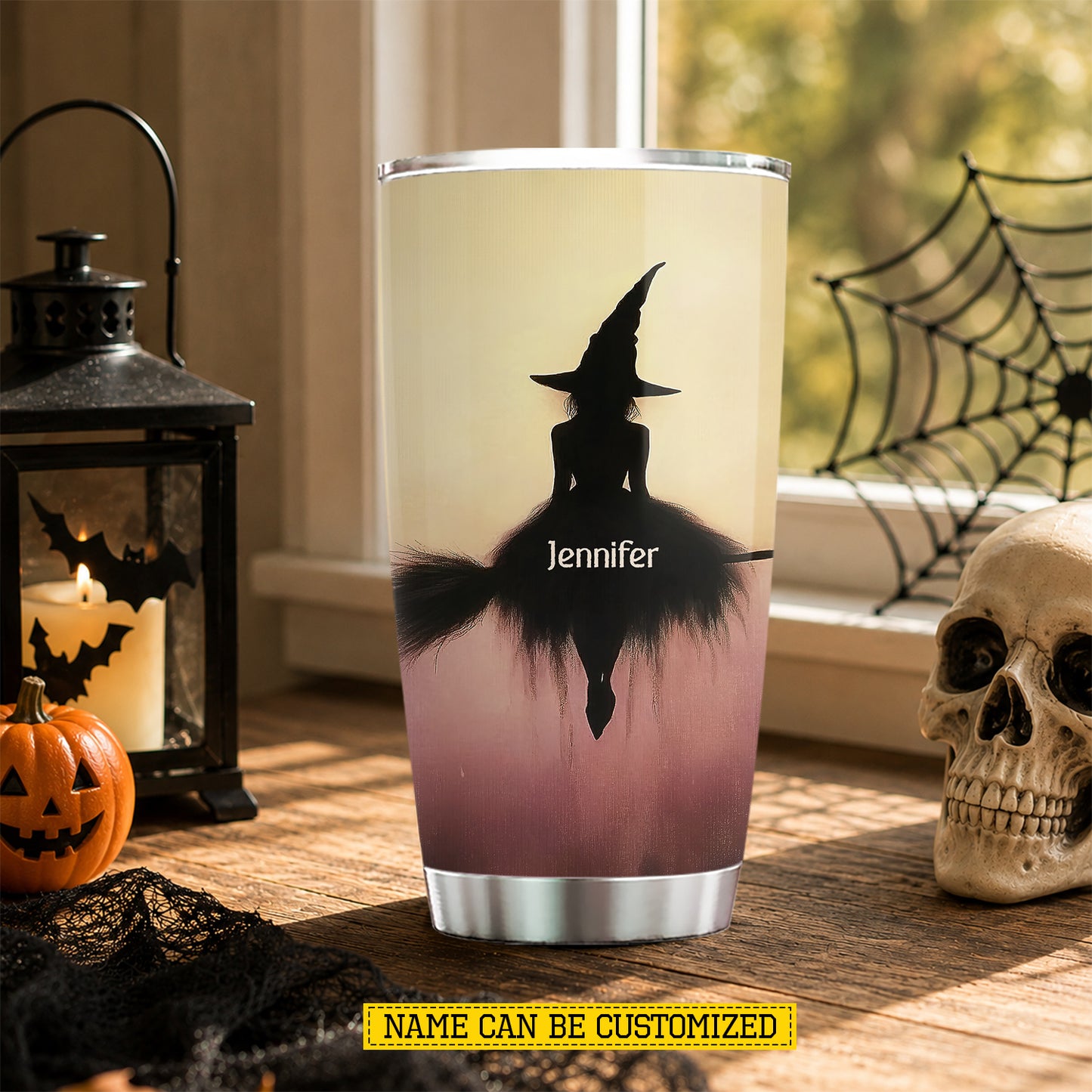 Personalized Halloween Twilight Witch Tumbler, Spooky Season Stainless Steel Tumbler, Travel Mug Tumblers Gift For Witch Lover