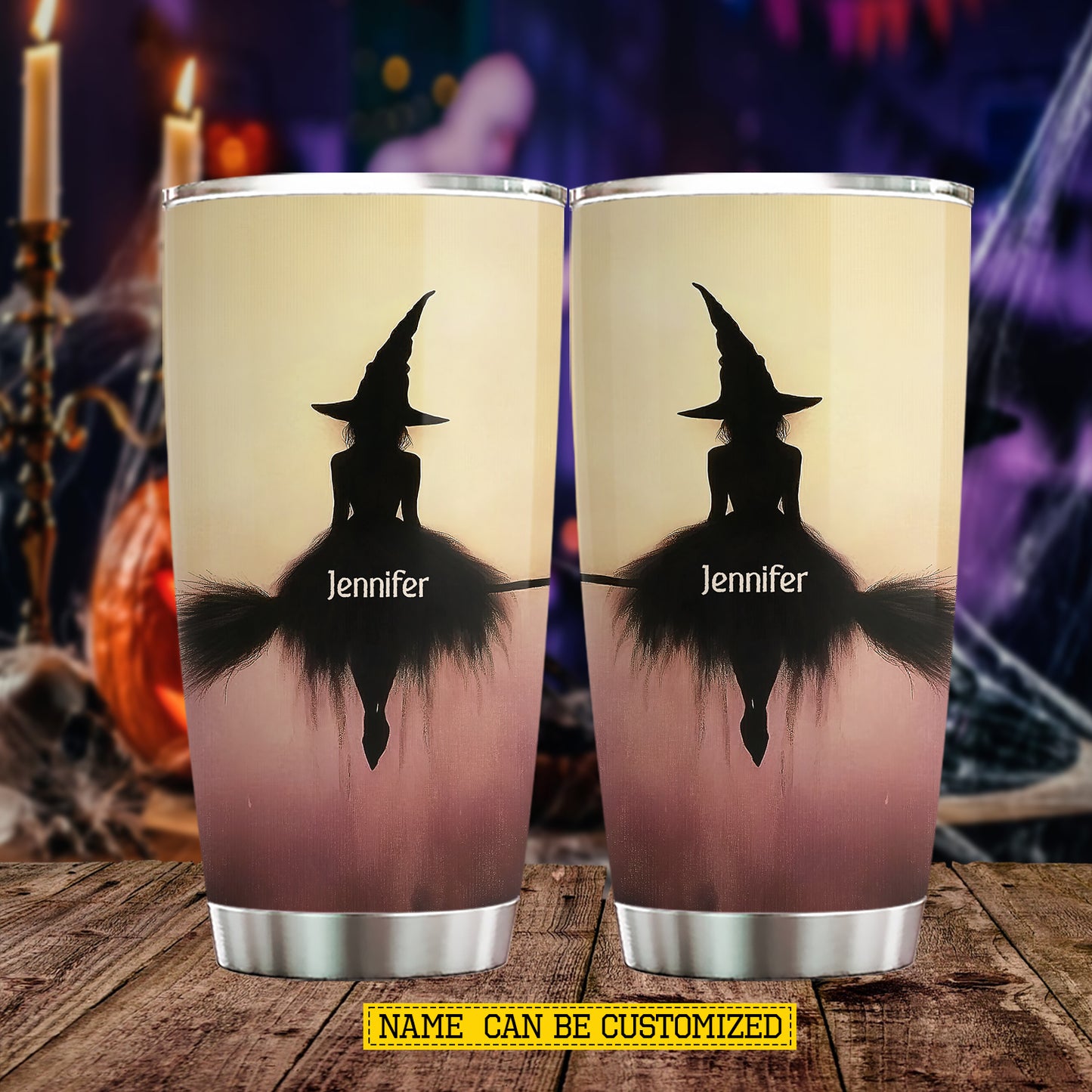 Personalized Halloween Twilight Witch Tumbler, Spooky Season Stainless Steel Tumbler, Travel Mug Tumblers Gift For Witch Lover
