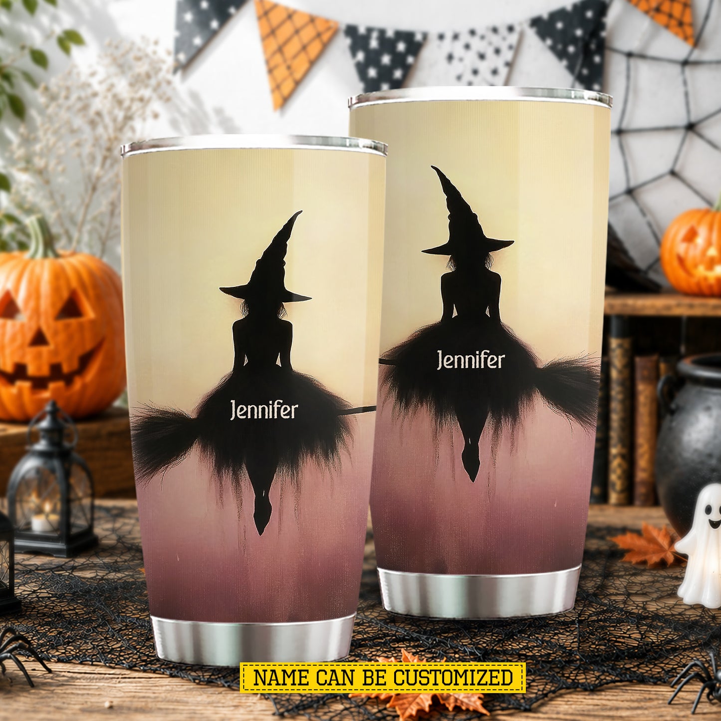 Personalized Halloween Twilight Witch Tumbler, Spooky Season Stainless Steel Tumbler, Travel Mug Tumblers Gift For Witch Lover