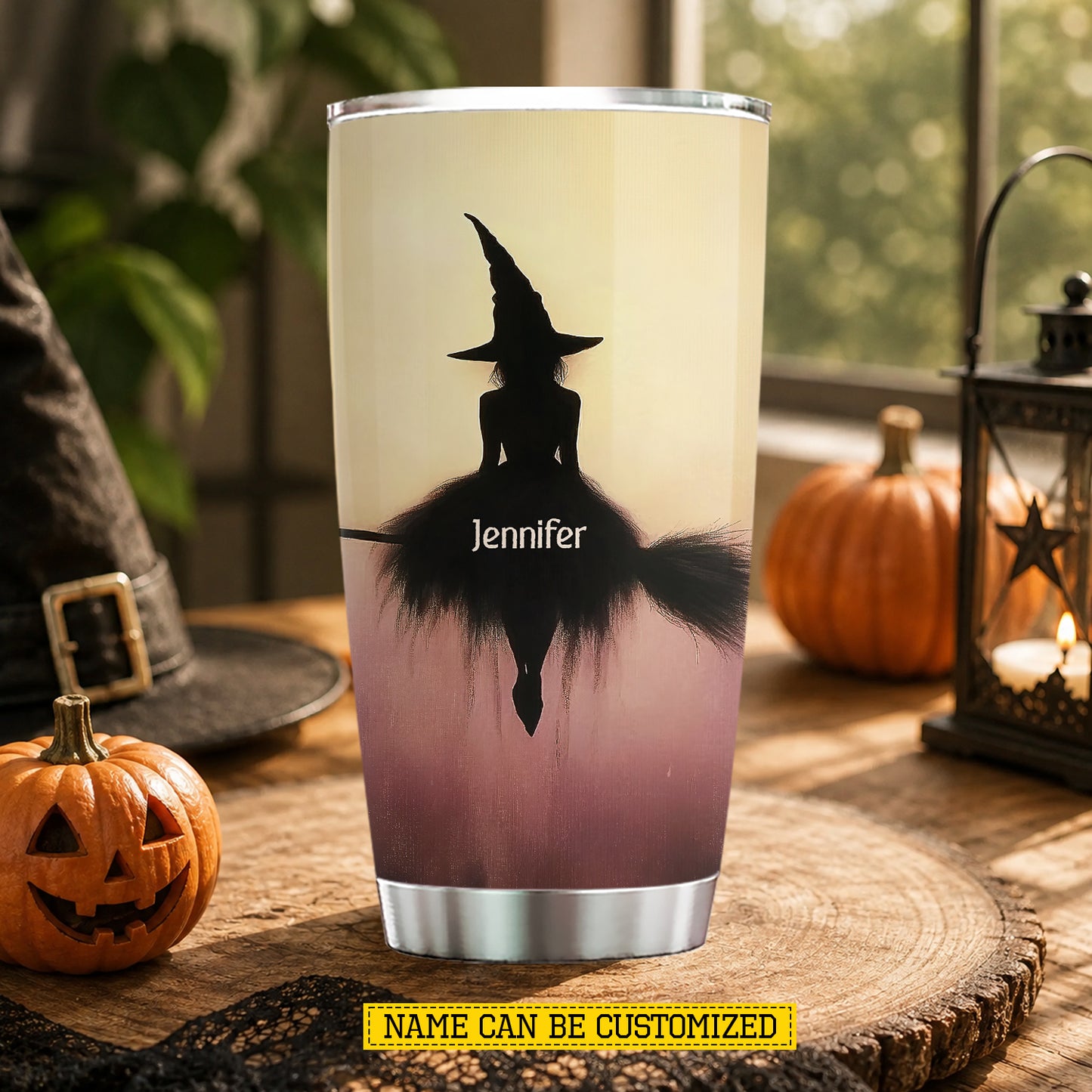 Personalized Halloween Twilight Witch Tumbler, Spooky Season Stainless Steel Tumbler, Travel Mug Tumblers Gift For Witch Lover