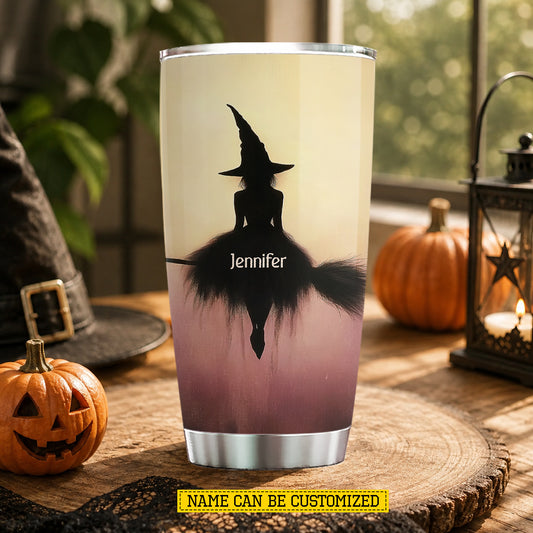 Personalized Halloween Twilight Witch Tumbler, Spooky Season Stainless Steel Tumbler, Travel Mug Tumblers Gift For Witch Lover