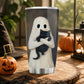 Cute Halloween Ghost And Black Cat Tumbler, My Boo Has Whiskers, Spooky Season Stainless Steel Tumbler, Travel Mug Tumblers Gift For Cat Lover