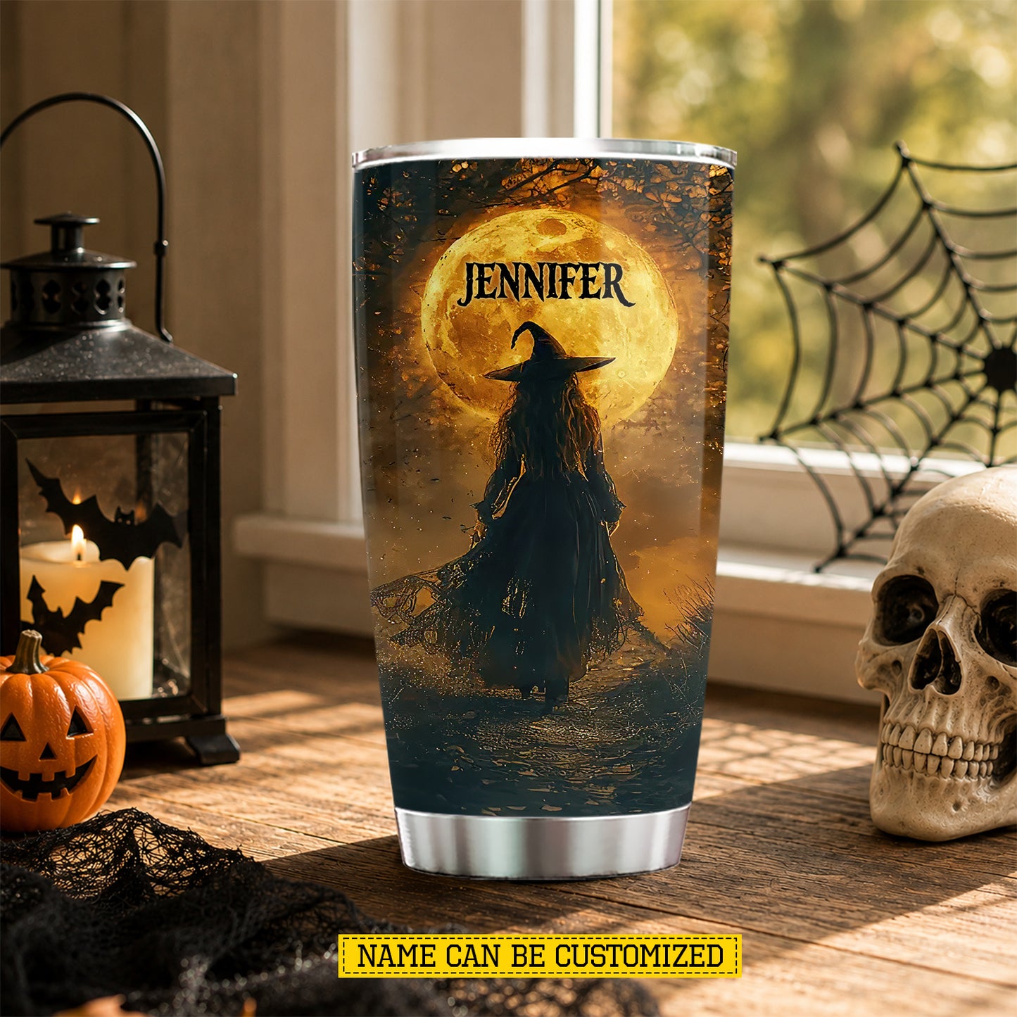 Personalized Halloween Witch Tumbler, A Witch’s Journey, Spooky Season Stainless Steel Tumbler, Travel Mug Tumblers Gift For Witch Lover