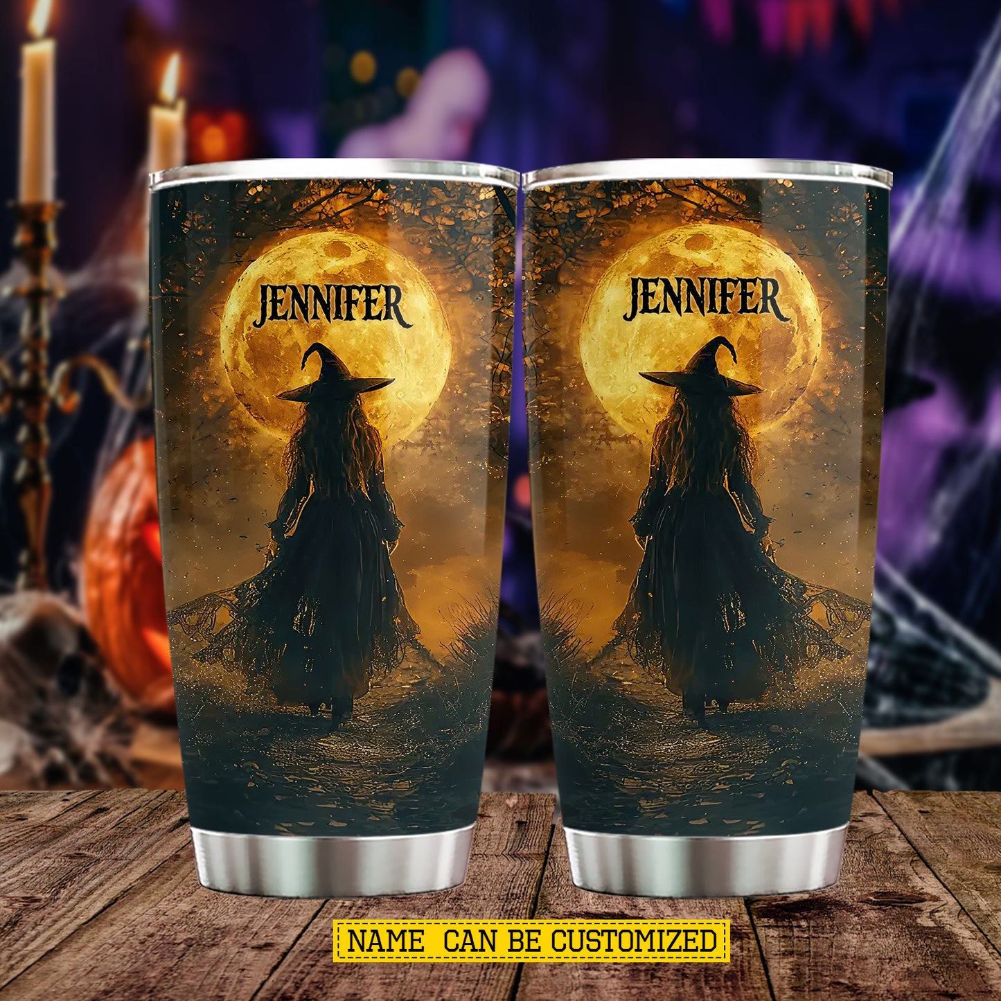 Personalized Halloween Witch Tumbler, A Witch’s Journey, Spooky Season Stainless Steel Tumbler, Travel Mug Tumblers Gift For Witch Lover