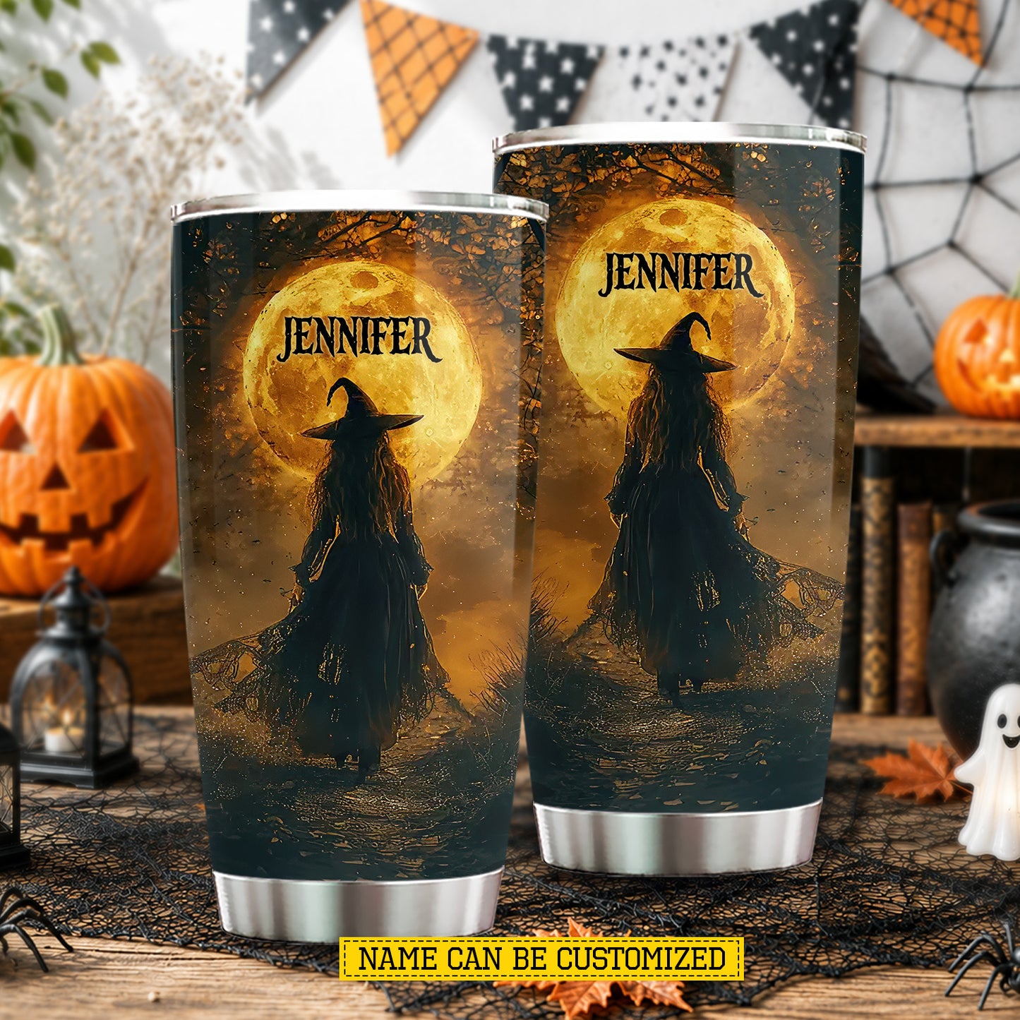 Personalized Halloween Witch Tumbler, A Witch’s Journey, Spooky Season Stainless Steel Tumbler, Travel Mug Tumblers Gift For Witch Lover