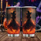 Halloween Fire Witch Tumbler, She Walks Through Fire, Spooky Season Stainless Steel Tumbler, Travel Mug Tumblers Gift For Witch Lover