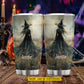 Personalized Halloween Witch Tumbler, Through The Mystic Field, Spooky Season Stainless Steel Tumbler, Travel Mug Tumblers Gift For Witch Lover