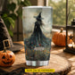 Personalized Halloween Witch Tumbler, Through The Mystic Field, Spooky Season Stainless Steel Tumbler, Travel Mug Tumblers Gift For Witch Lover