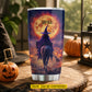 Personalized Halloween Witch Riding Horse Tumbler, Midnight Witch Rider, Spooky Season Stainless Steel Tumbler, Travel Mug Tumblers Gift For Horse Lover