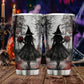 Halloween Gothic Witch Tumbler, Black Witch With Flowers Travel, Spooky Season Stainless Steel Tumbler, Travel Mug Tumblers Gift For Witch Lover