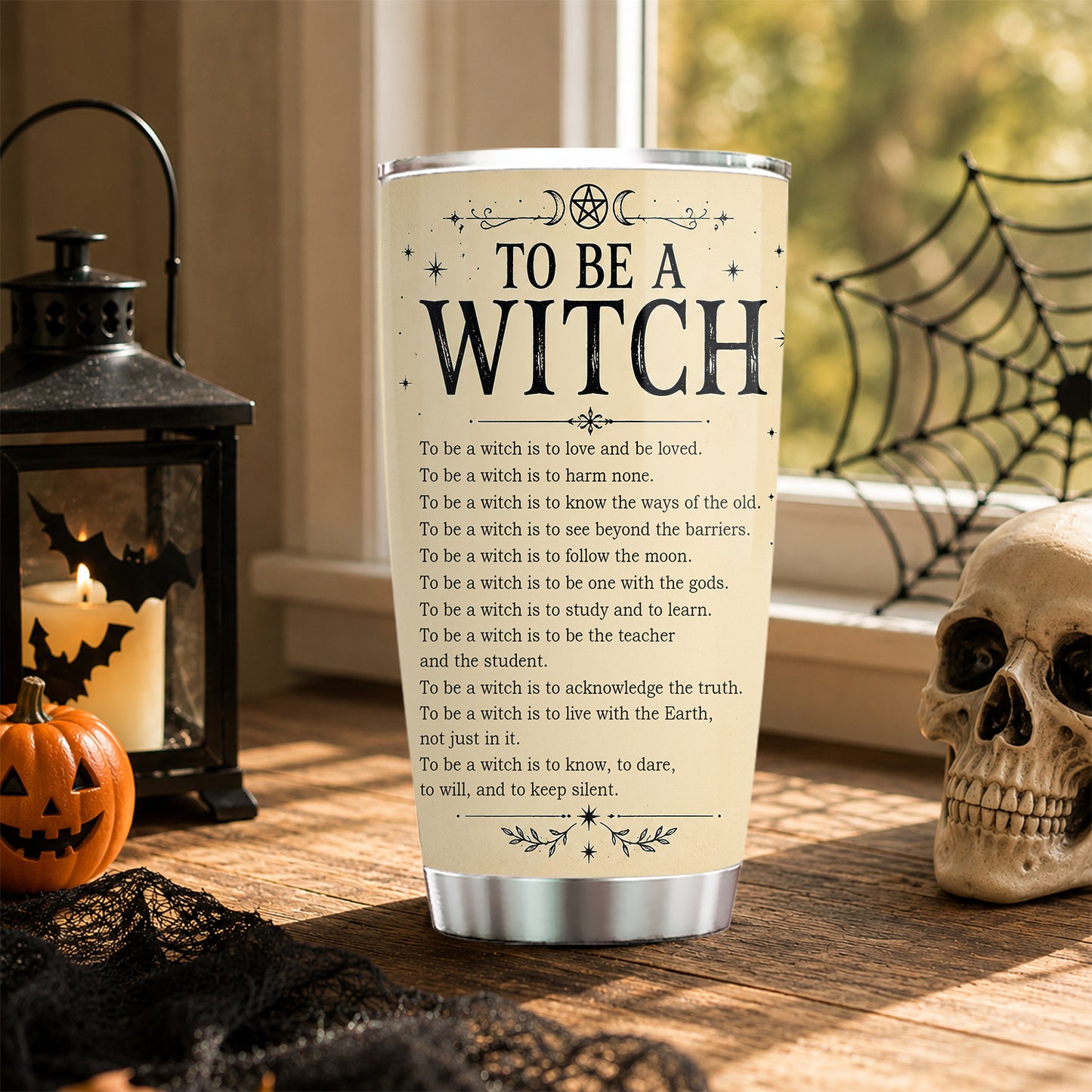 Halloween Witch Tumbler, To Be A Witch Quote Stainless Steel Tumbler Spooky Season Gift For Witch Lover