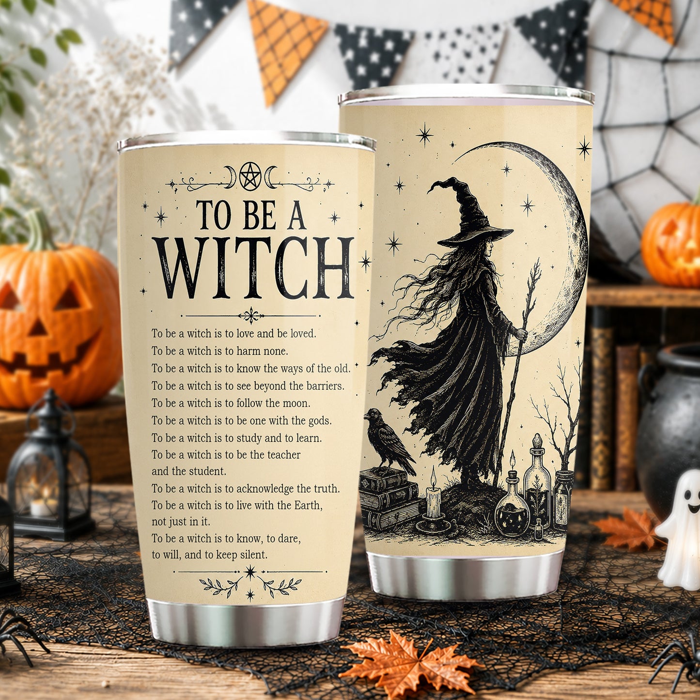 Halloween Witch Tumbler, To Be A Witch Quote Stainless Steel Tumbler Spooky Season Gift For Witch Lover