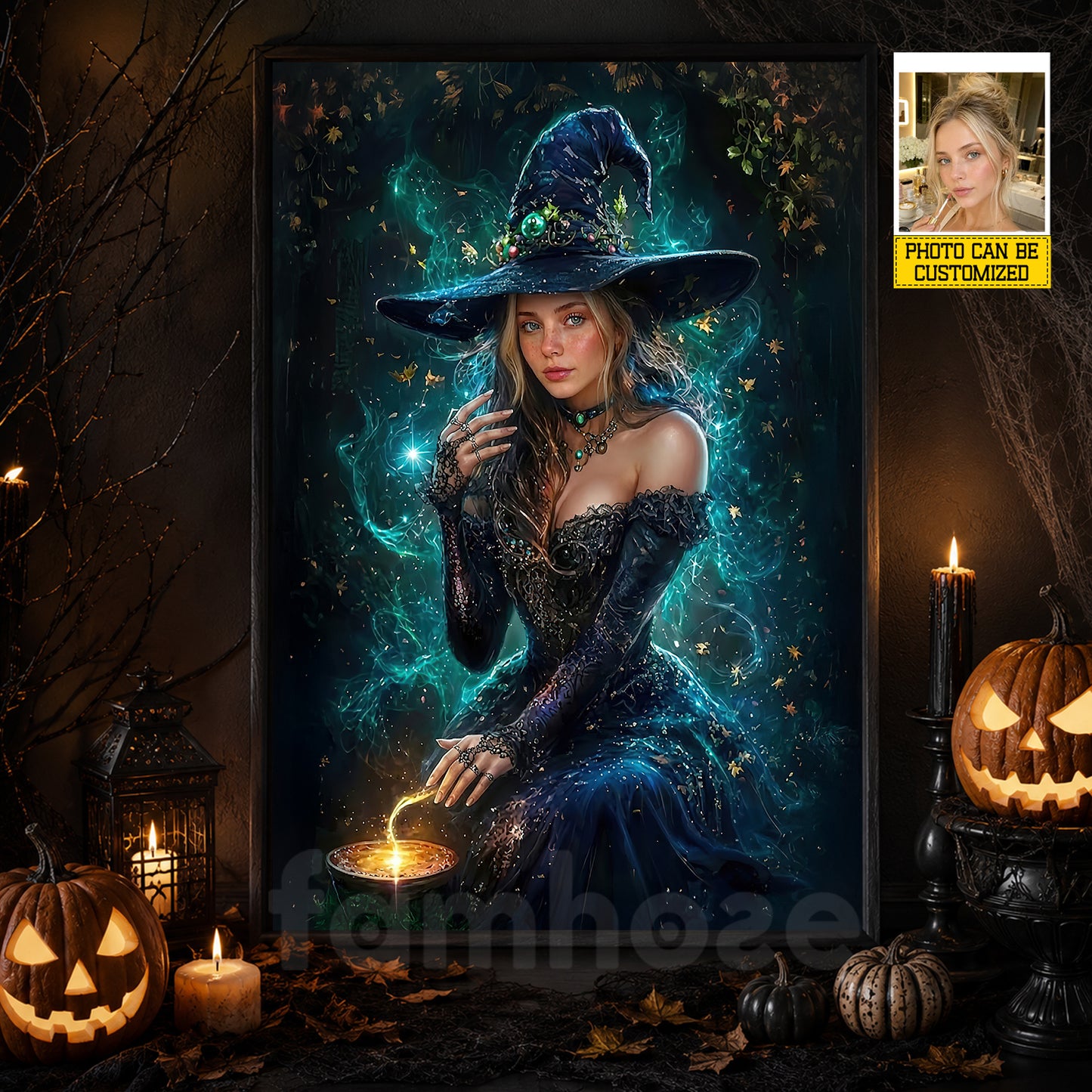 Personalized Halloween Witch Canvas Painting, Turn You Into A Witch Wall Art Decor, Spooky Season Poster Gift For Witch Lover