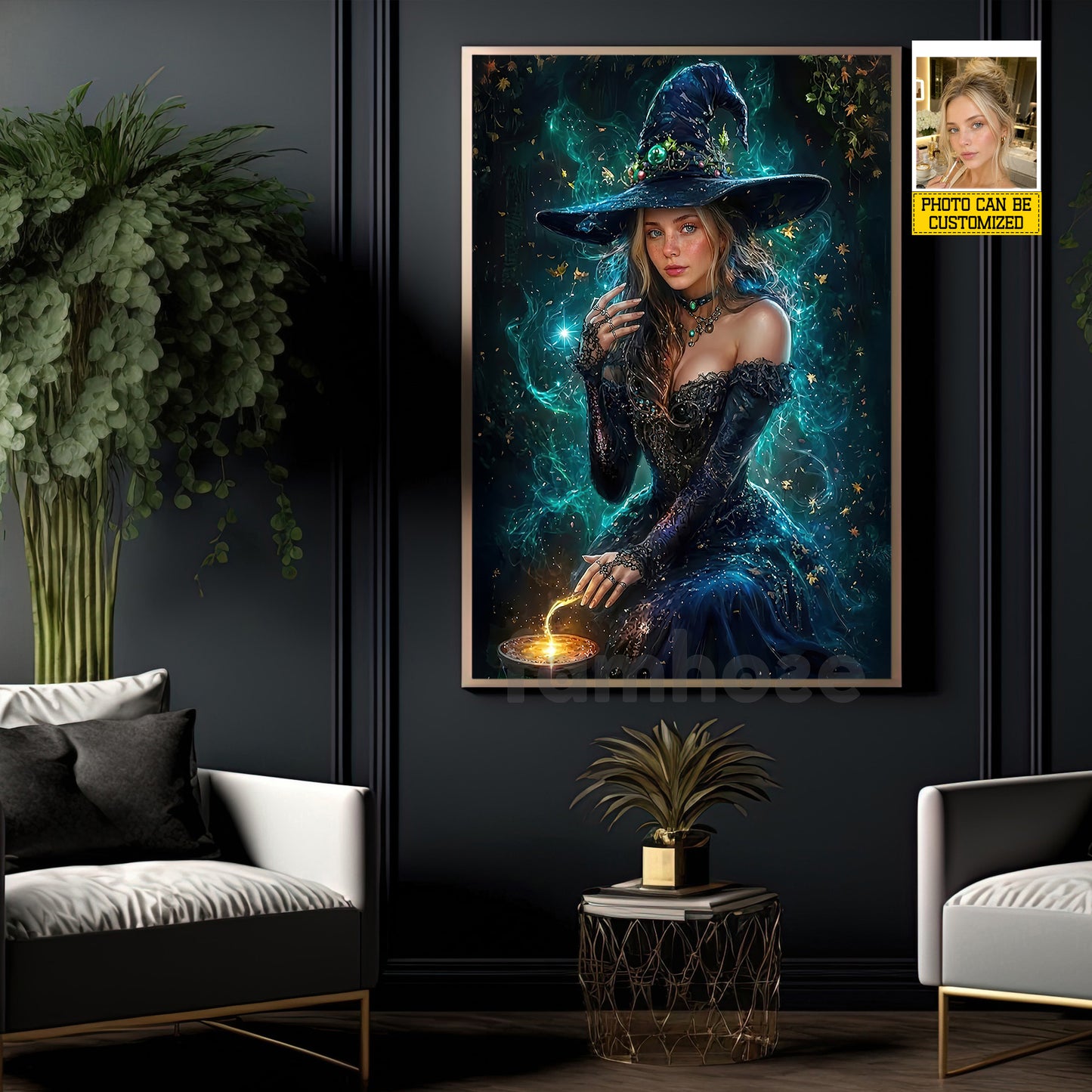 Personalized Halloween Witch Canvas Painting, Turn You Into A Witch Wall Art Decor, Spooky Season Poster Gift For Witch Lover