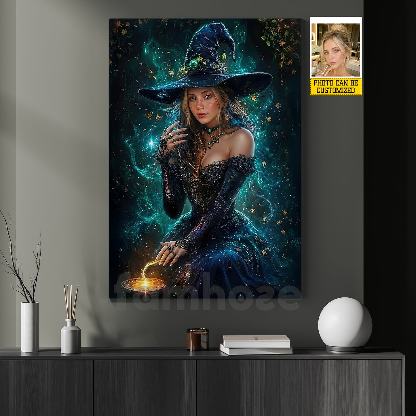 Personalized Halloween Witch Canvas Painting, Turn You Into A Witch Wall Art Decor, Spooky Season Poster Gift For Witch Lover