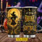 Personalized Halloween Softball Witch Tumbler, My Broom Broke So Now I Play Softball, Spooky Season Stainless Steel Tumbler, Travel Mug Tumblers Gift For Softball Lover