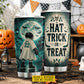 Personalized Halloween Hockey Boo Tumbler, Hat Trick Or Treat, Spooky Season Stainless Steel Tumbler, Travel Mug Tumblers Gift For Hockey Lover