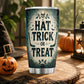 Personalized Halloween Hockey Boo Tumbler, Hat Trick Or Treat, Spooky Season Stainless Steel Tumbler, Travel Mug Tumblers Gift For Hockey Lover