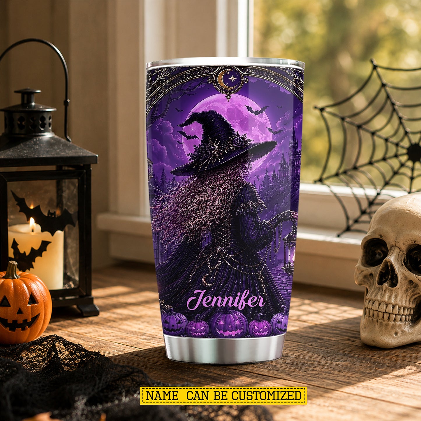 Personalized Halloween Witch Tumbler, In My Defense, Spooky Season Stainless Steel Tumbler, Travel Mug Tumblers Gift For Witch Lover