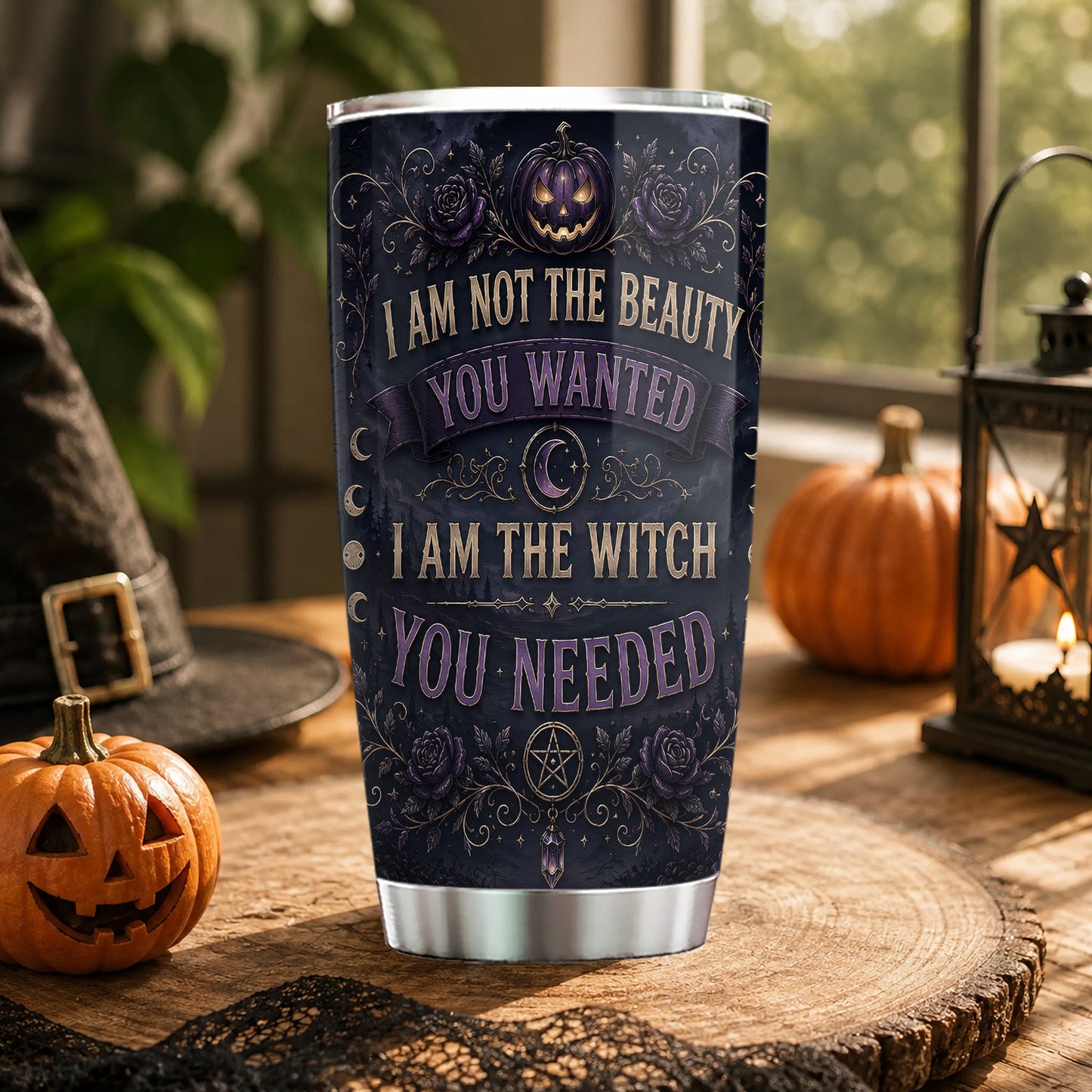 Personalized Halloween Witch Tumbler, I Am Not The Beauty You Wanted, Spooky Season Stainless Steel Tumbler, Travel Mug Tumblers Gift For Witch Lover