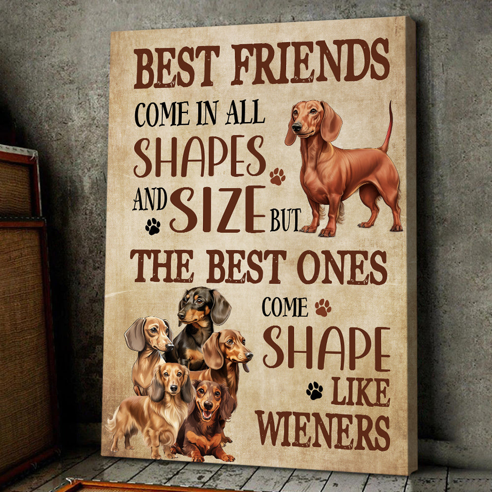 The Best Ones Come Shaped Like Wieners, Dachshund Dog Canvas Painting, Wall Art Decor, Funny Poster Gift For Dachshund Lovers