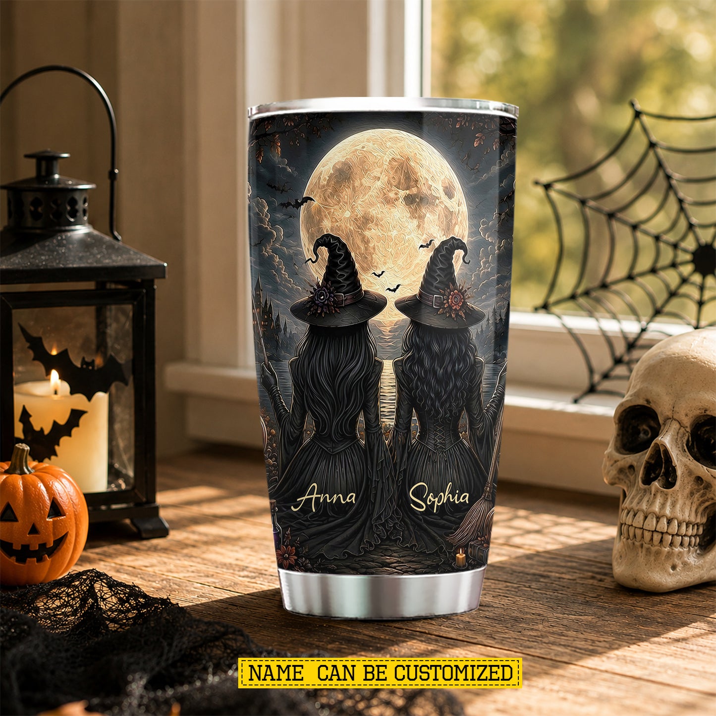 Personalized Halloween Bestie Witch Tumbler, You’re My Favorite Witch, Spooky Season Stainless Steel Tumbler, Travel Mug Tumblers Gift For Your Best Friend