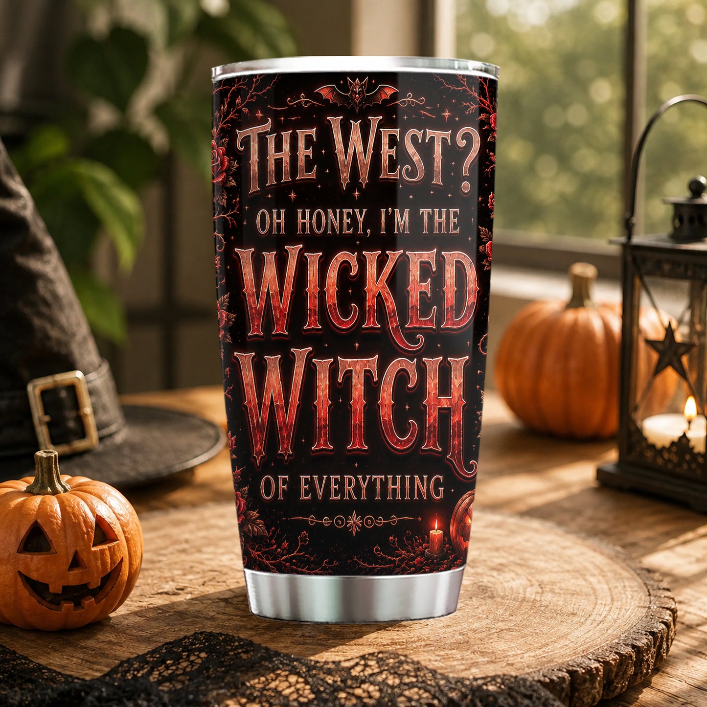 Personalized Halloween Witch Tumbler, Oh Honey I’m The Wicked Witch, Spooky Season Stainless Steel Tumbler, Travel Mug Tumblers Gift For Witch Lover