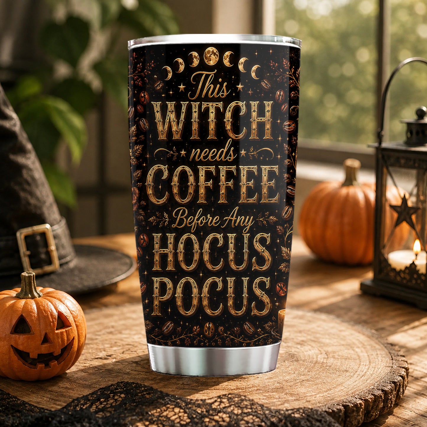 Personalized Halloween Coffee Witch Tumbler, This Witch Needs Coffee, Spooky Season Stainless Steel Tumbler, Travel Mug Tumblers Gift For Witch Lover