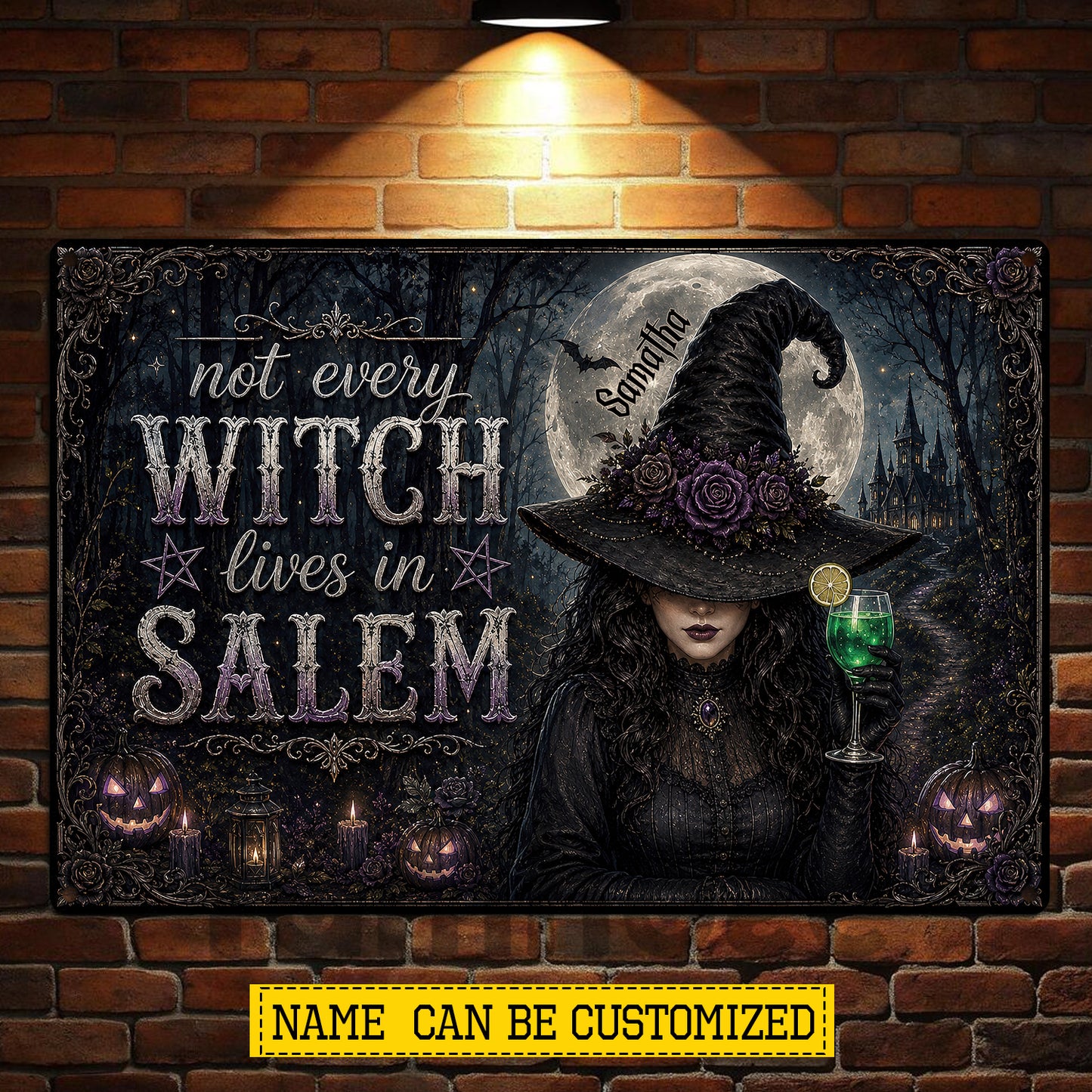 Personalized Halloween Wich Metal Sign, Not Every Witch Lives In Salem Yard Sign, Spooky Season Field Decor Gift For Witch Lover