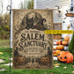 Personalized Halloween Family Cat Garden & House Flag, Salem Sanctuary For Wayward Cats Yard Flag, Spooky Season Gift For Cat Lover